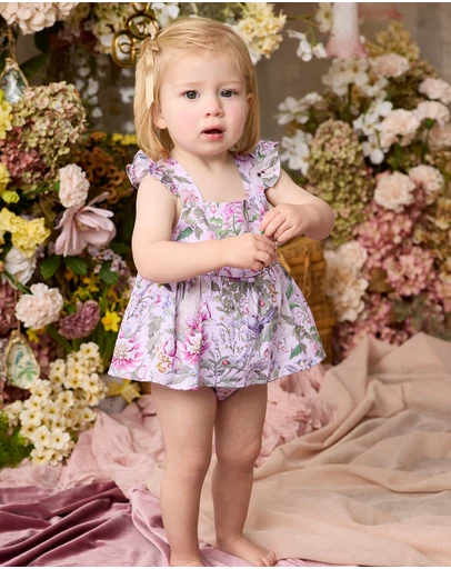 Fleur Harris - 'Heirloom Treasures' Esme Skirt Bodysuit in Pink Multi