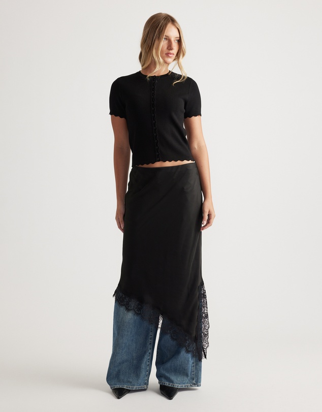 Decjuba - Maya Scallop Trim Button Top