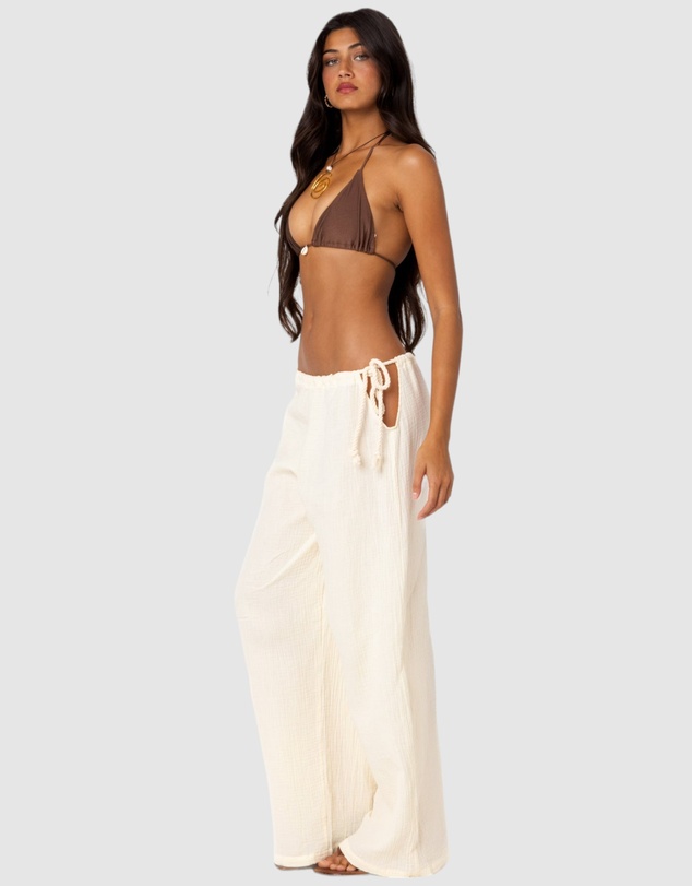 EDIKTED - Leoni Side Tie Cotton Gauze Pants