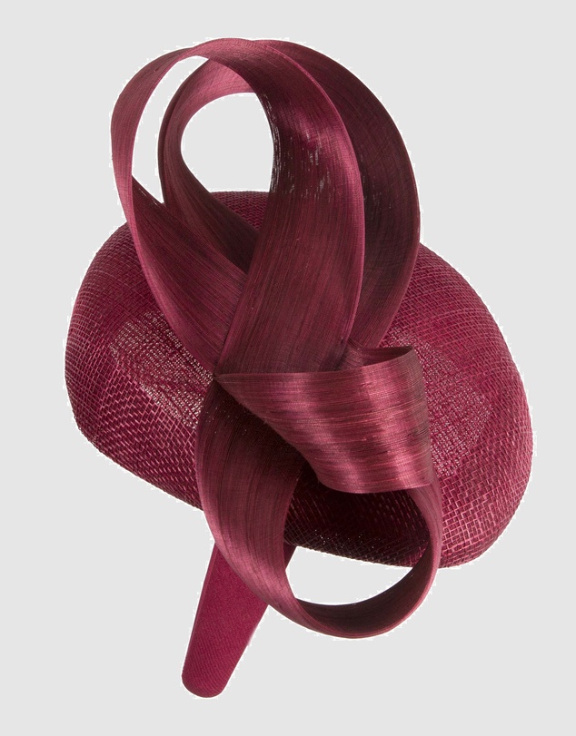 Max Alexander - Wine Pillbox Racing Fascinator