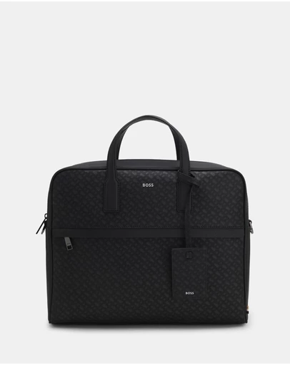 BOSS - Zair Foil-Embossed Logo Monogram Document Case
