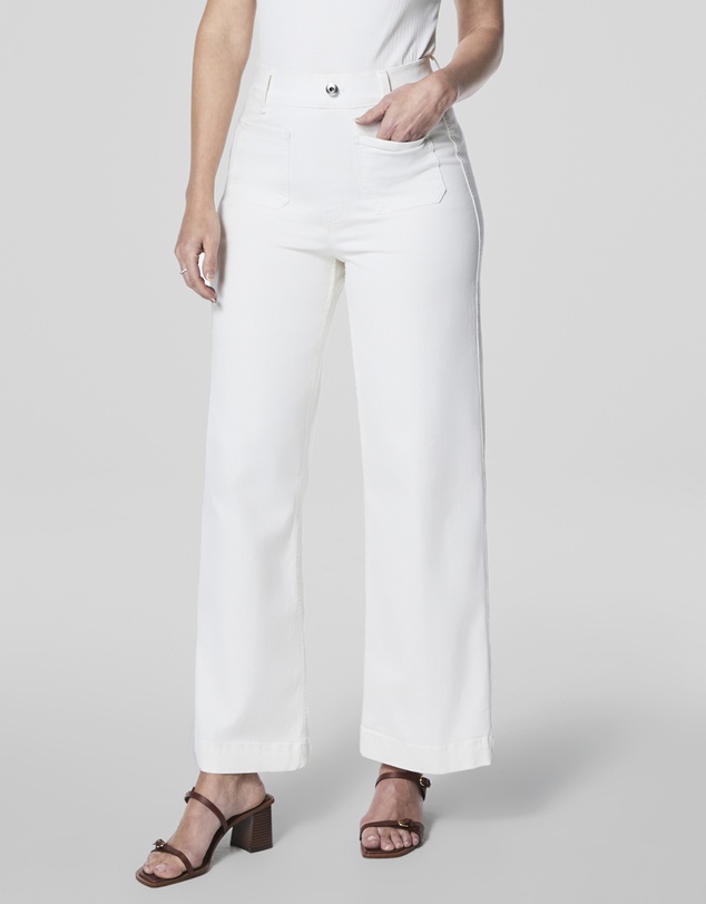 Spanx - Airessentials-Cropped Wide Leg Jeans - White