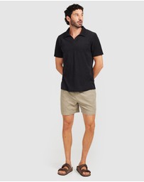 Vacay Swimwear - Black Terry Polo