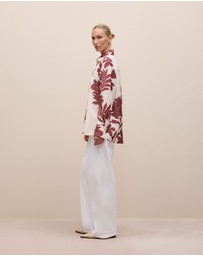 Trenery - Roselle Relaxed Shirt in Red Mahogany