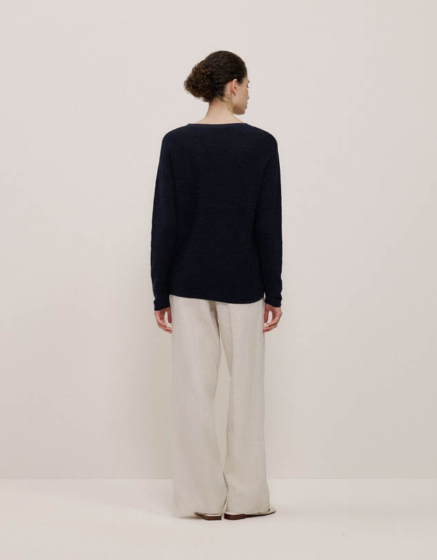 Trenery - Linen Cotton Pullover in Night Sky