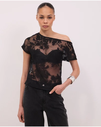 Calli - Elara Off The Shoulder Sheer Top