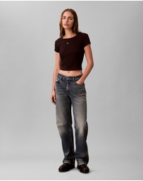 Calvin Klein Jeans - Woven Monogram Logo Slim T-Shirt