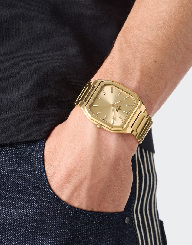 adidas Originals - City Tech Square 39mm Gold-Tone Stainless Steel Bracelet Watch