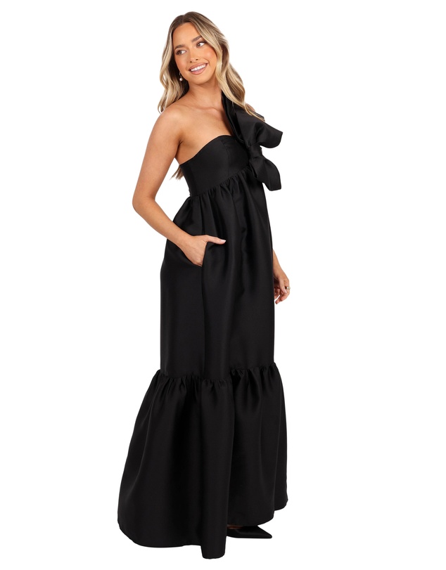 Petal & Pup - Betina Bow Front Maxi Dress - Black