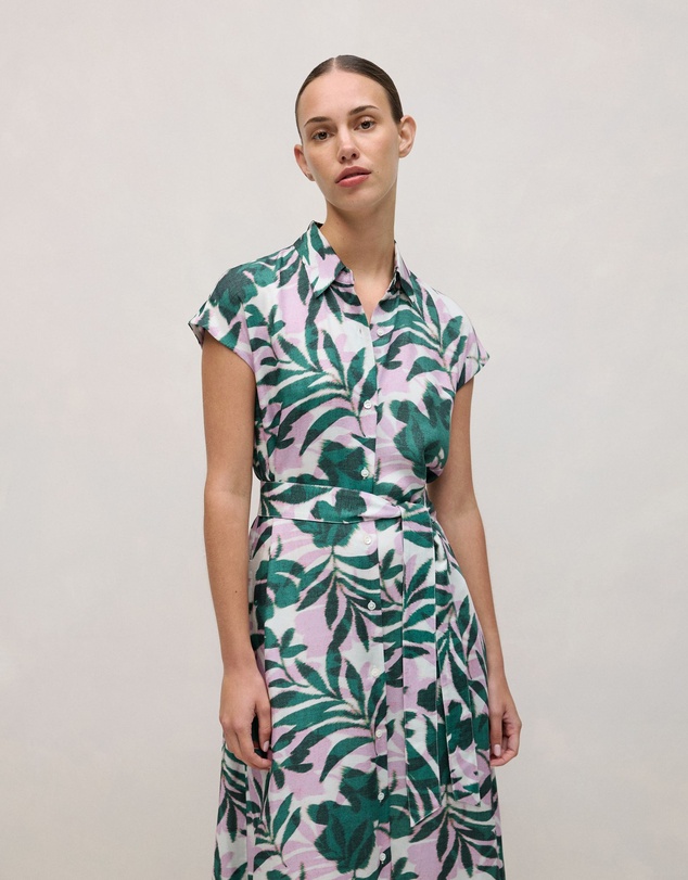 Trenery - Arbour Cap Sleeve Midi Shirt Dress in True Green