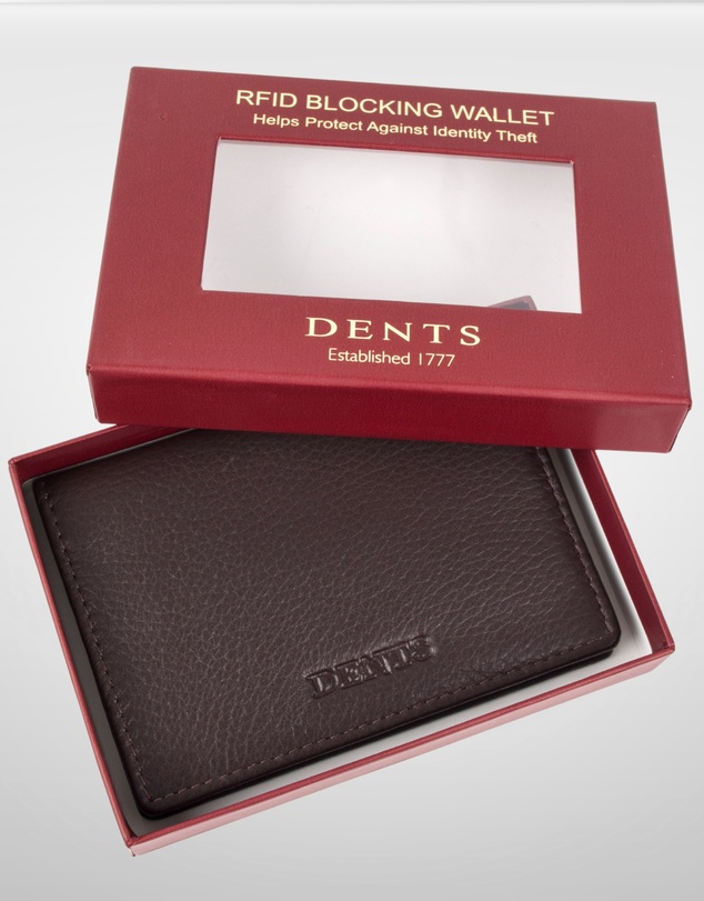 DENTS - RFID Pebble Grain Leather Credit Card Holder Minimalist