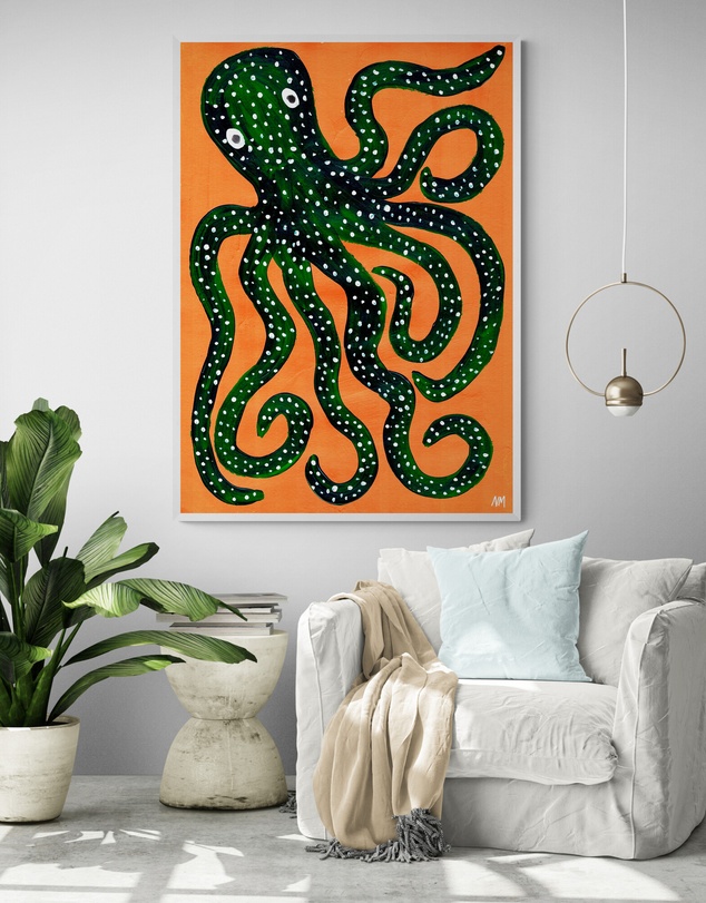Inka Arthouse - Green Octopus by Nancy McKie
