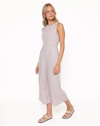 Petal & Pup - Ester Jumpsuit - Beige/White Stripe
