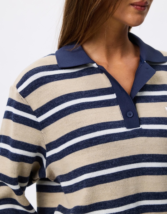 adidas Originals - Stripe Knitted Polo Top