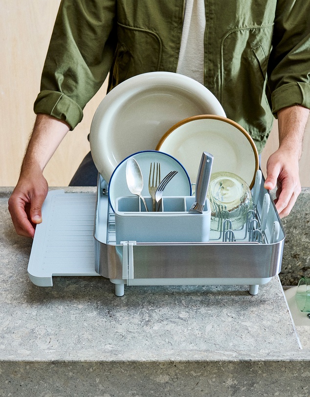 Joseph Joseph - Extend™ Steel Plus Expandable Stone Dish Drainer with Wine Glass Rack