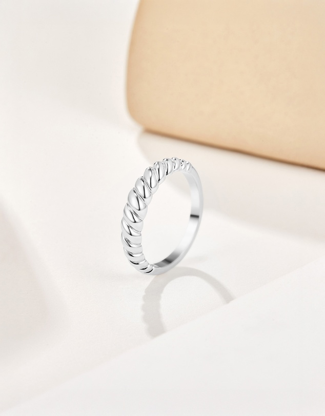 Mestige - Croissant Ring - Silver Plated