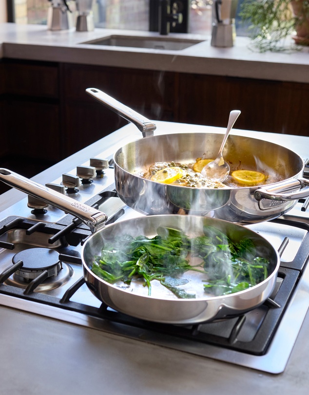 Joseph Joseph - Space Steel Stainless-steel Frying Pan with Folding Handle - 24cm