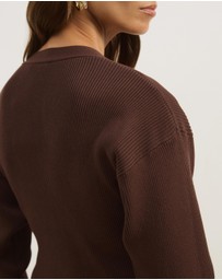 Atmos&Here - Nyla Button Front Knit Cardigan