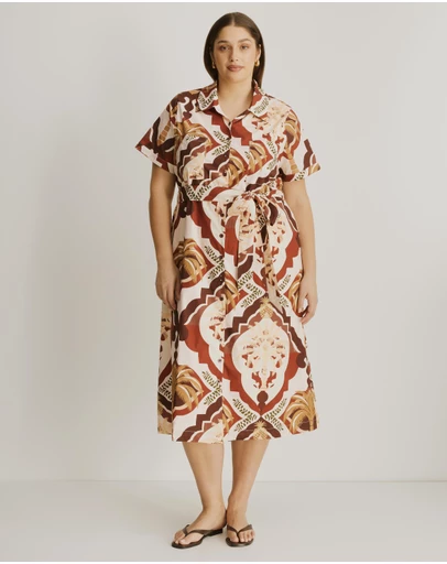 Atmos&Here Curvy - Mia Relaxed Midi Shirt Dress