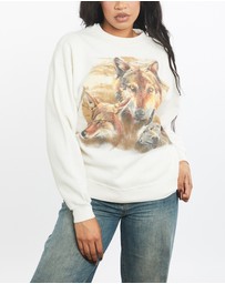 Vintage by The Real Deal - Pre Loved - Vintage 90s Wolf Wildlife Sweatshirt