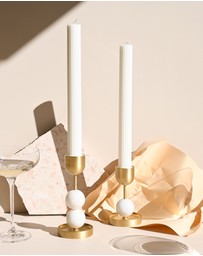 Black Blaze - Beaded Fountain Brass Candle Holder