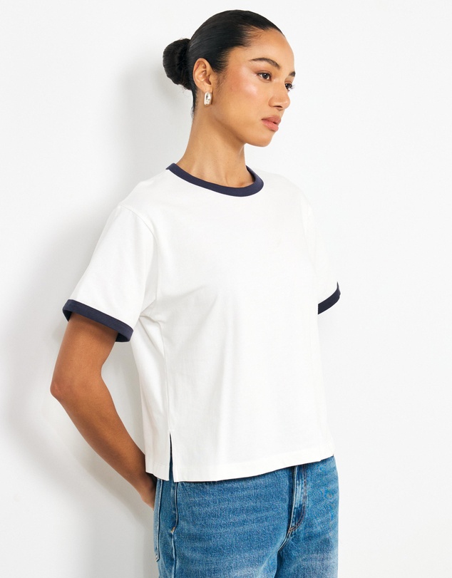 AERE - Ciara Contrast Boxy T-Shirt