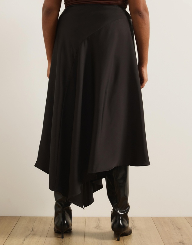 Atmos&Here Curvy - Bonnie Asymmetrical Handkerchief Midi Skirt
