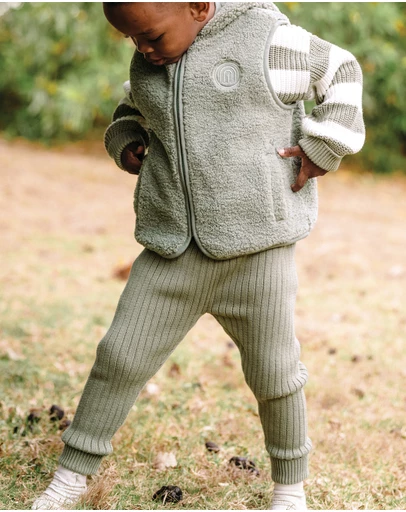 Kynd Baby - Organic Chunky Rib Knit Pant in Olive