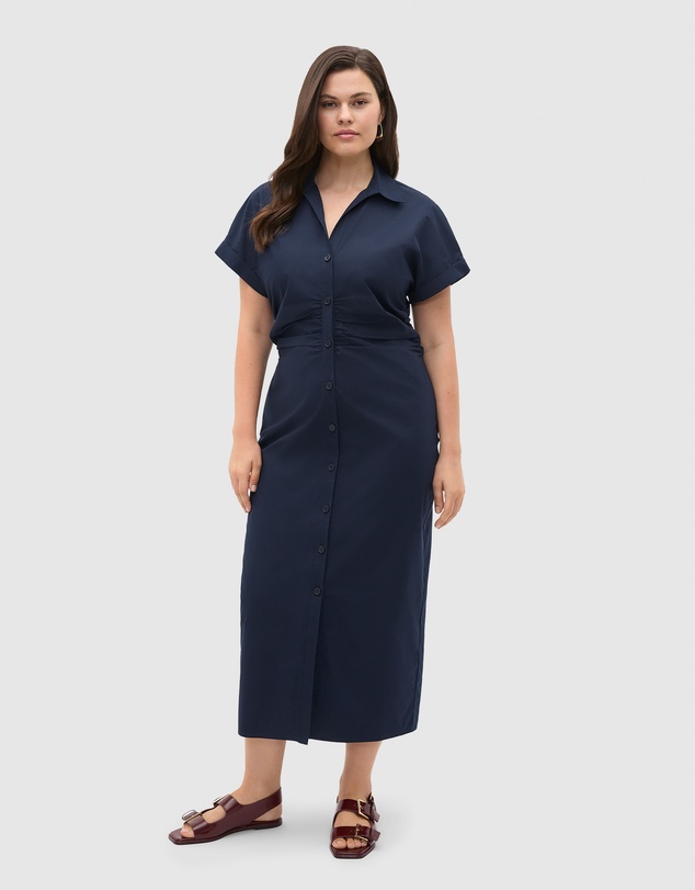 Seed Heritage - Poplin Ruched Shirt Dress