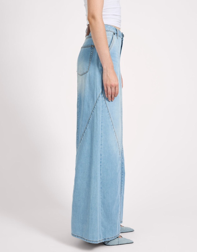 ONE TEASPOON - Hollywoods High Waist Wide Leg Denim Jeans - Cool Blue