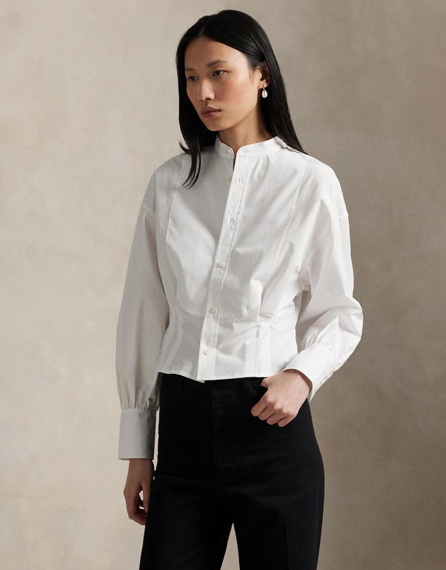 Polo Ralph Lauren - Cropped Cotton Poplin Tuxedo Shirt