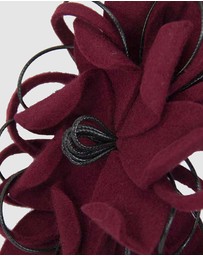 Max Alexander - Felt Burgundy Flower Winter Racing Fascinator