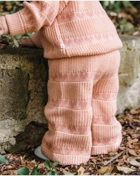 Kynd Baby - Knit Flare Pant in Pink Heart
