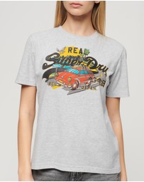 Superdry - LA Vintage Logo Graphic Relaxed Tee Flake Grey Marle