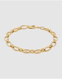 Kuzzoi - ICONIC EXCLUSIVE - Bracelet Male Link Chain 925 Sterling Silver Gold Plated