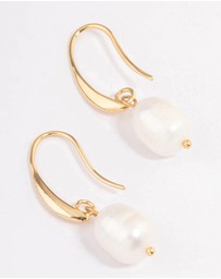 Lovisa - Gold Plated Freshwater Pearl Medium Hook Drop Earrings