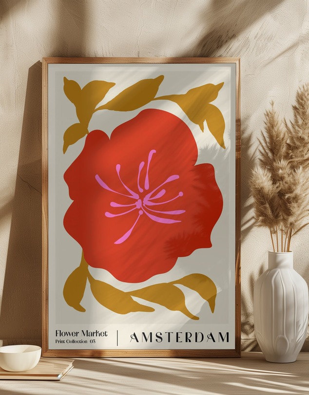Olive et Oriel - Flower Market Amsterdam by Nktn Art Print