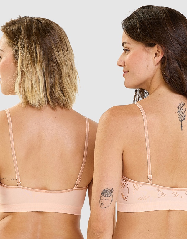 Billet Doux - Zen Anniversaire Crop Top Style Wirefree Bralette - 2 Pack