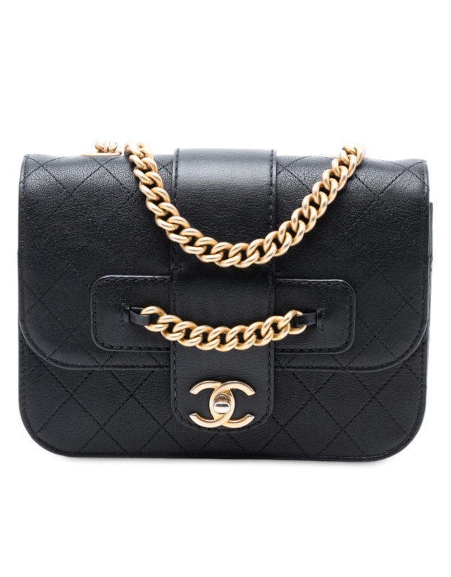 Pre-Loved by Azura Reborn - Pre-Loved Quilted Calfskin Front Chain Flap