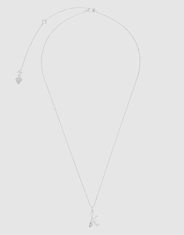 Wanderlust + Co - Alphabet Bubble Silver Necklace - Letter K