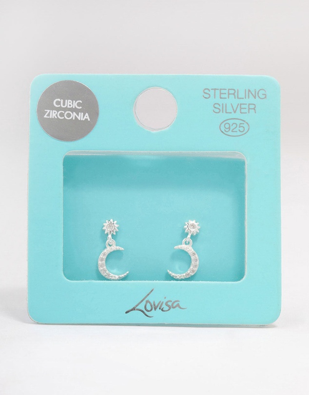 Lovisa - Sterling Silver Cubic Zirconia Drop Stud Earrings
