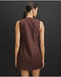 AERE - Tamsin Linen Mini Shift Dress
