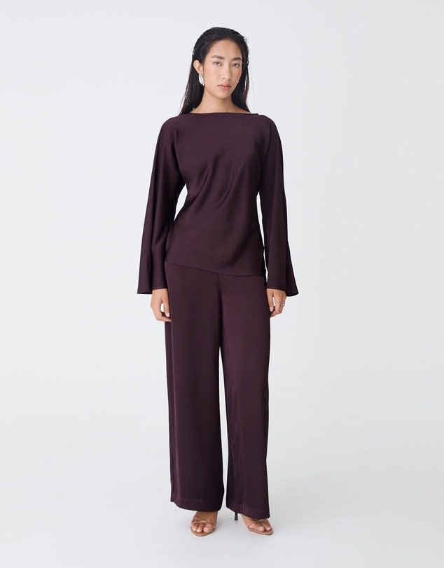 Forcast - Asma Satin Wide Leg Pants