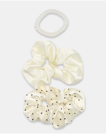 Morgan & Taylor - Mara Scrunchie Set in White