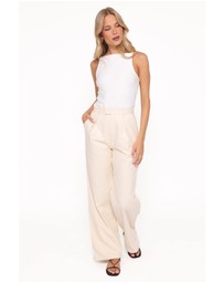 Petal & Pup - Asher Tie Detail Tapered Leg Pants - Cream