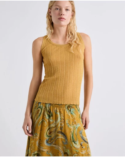 Marella - Lurex Ribbed Knit Singlet
