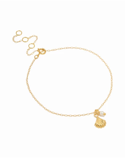 Lovisa - Gold Plated Sterling Silver Pearl & Shell Bracelet