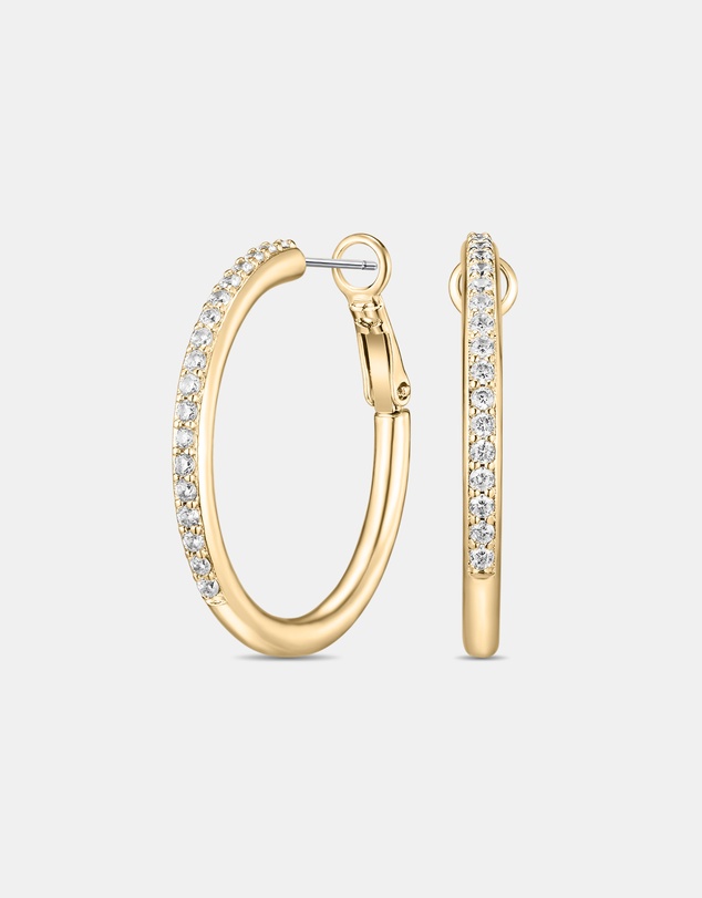 Mestige - Bailee Hoops Earrings embellished with crystals by Swarovski® - 18K Gold Plated