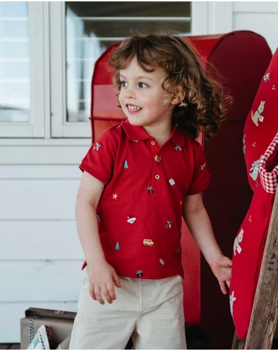 Purebaby - Christmas Polo -Kids-Babies