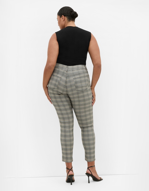 City Chic - Plus size Bengaline Check Pant - black